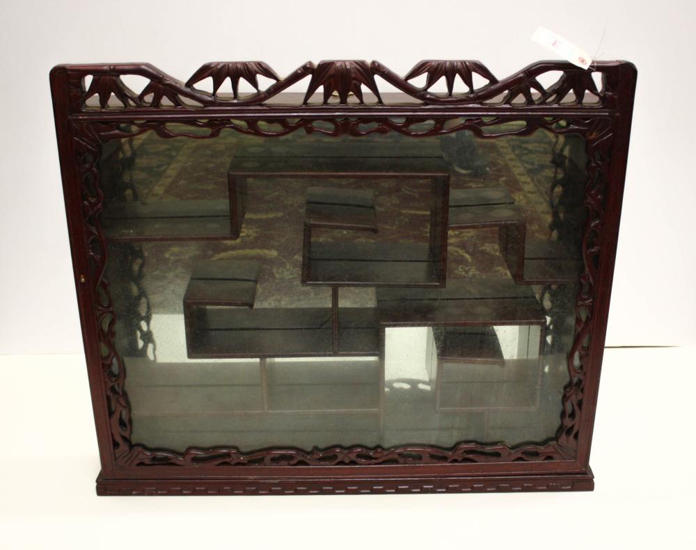 Appraisal: CHINESE SNUFF BOTTLE DISPLAY CABINET table top or wall mount