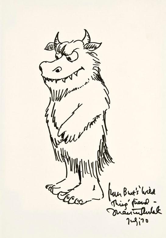 Appraisal: Maurice SENDAK American b Self-portrait ink on paper x inches