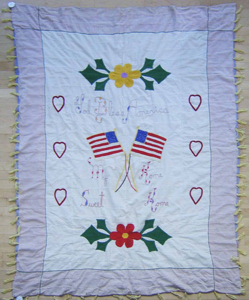 Appraisal: Two patriotic appliqu quilts x and x