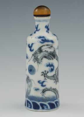 Appraisal: A Chinese Porcelain Snuff Bottle ca th Century Of slightly