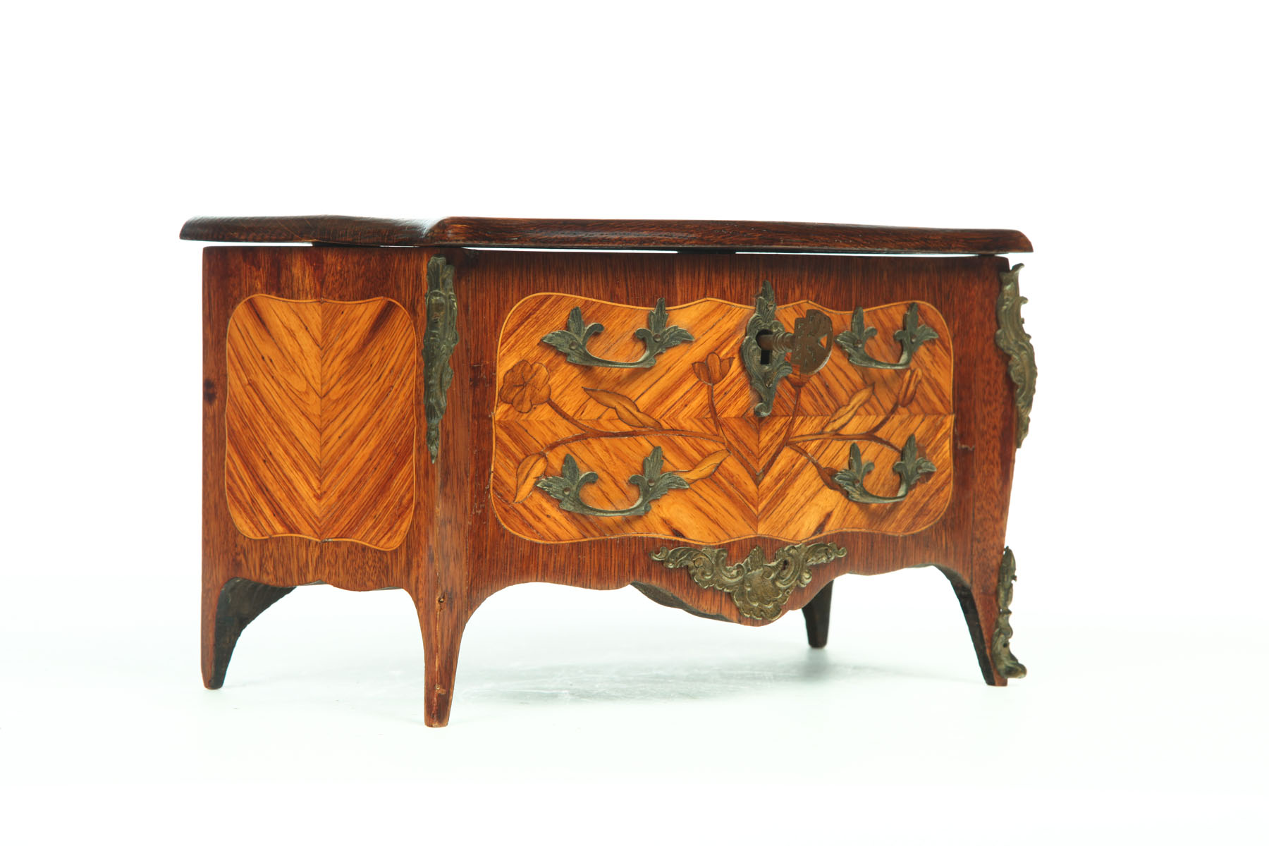 Appraisal: DRESSER BOX France nd half- th century Inlaid with ormolu