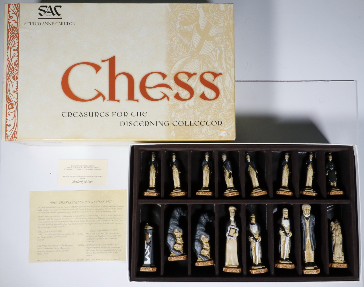 Appraisal: STUDIO ANNE CARLTON MODERN SHERLOCK HOLMES CHESS SET Handcrafted made