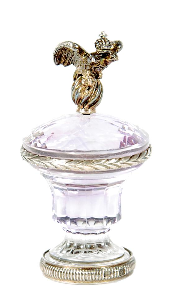 Appraisal: Faberge silver-mounted crystal seal Henrik Wigstrom St Petersburg working -