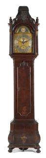 Appraisal: Dutch burl veneer tall case clock th c the eight