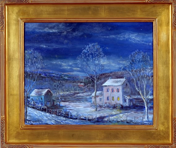 Appraisal: Winter Night oil on canvas x SLL P A Pusecker