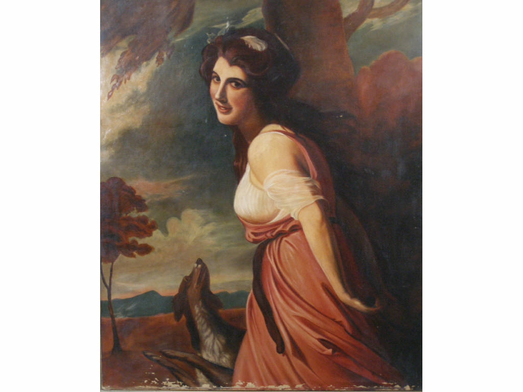 Appraisal: after George Romney Lady Emma Hamilton oil on canvas signed