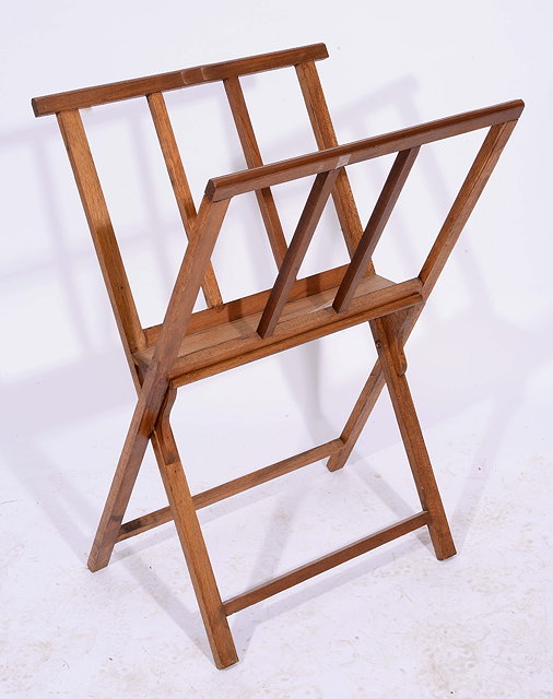 Appraisal: A SMALL WOODEN FOLIO STAND 'X' frame with slatted sides