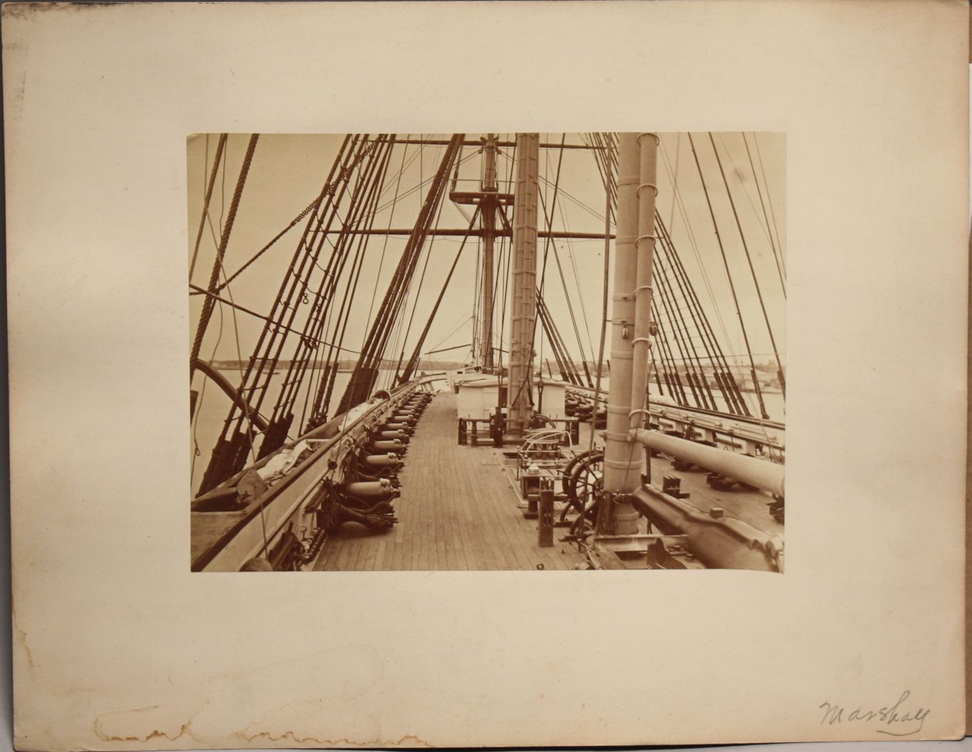 Appraisal: UNFRAMED PHOTOGRAPH OF THE DECK OF THE U S S