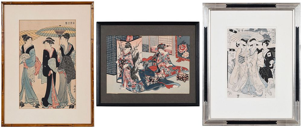 Appraisal: Group of Three Japanese Woodblock Prints th th century three