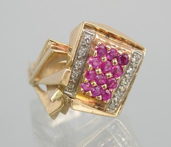 Appraisal: A Ruby and Diamond Ring by IMG The k yellow