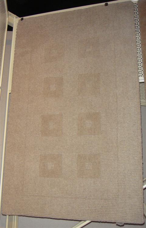 Appraisal: TWO LIGHT BROWN COLORED WOOL RUGS SQUARE DESIGN X Feet