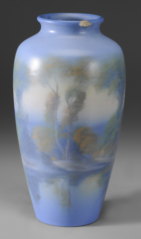 Appraisal: Rookwood Scenic Vase American th century woodland scene with lake