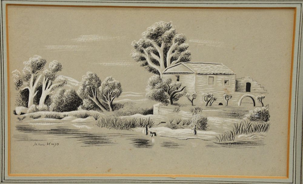 Appraisal: Jean Hugo - figures in landscape ink and gouache on