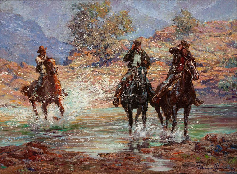 Appraisal: Bill Hill American - Untitled Crossing a Stream Bill Hill