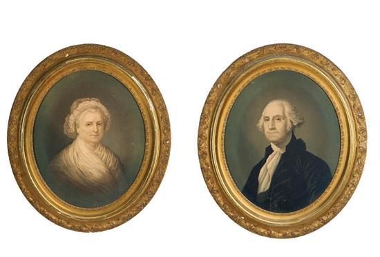 Appraisal: PAIR OF PRINTS OF GEORGE AND MARTHA WASHINGTON Cincinnati nd