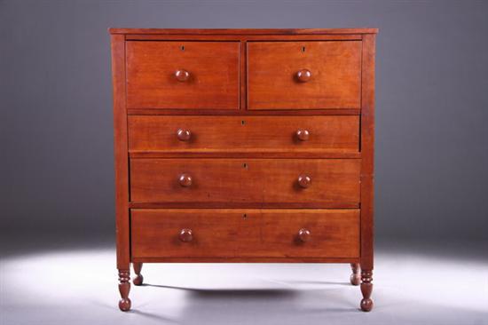 Appraisal: AMERICAN CLASSICAL CHEST OF DRAWERS Circa Rectangular top with two