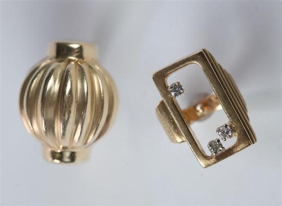 Appraisal: TWO LADY'S RINGS Pictured is a KT yellow gold fashion