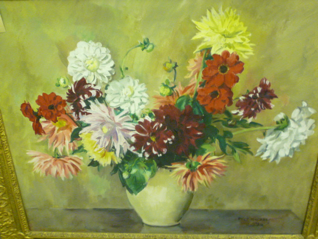 Appraisal: PHILIP NAVIASKY - Still Life with Flowers oil on canvas