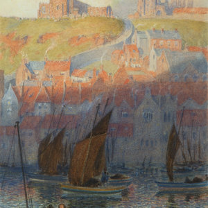 Appraisal: George Morton British fl - The Harbor Whitby Yorkshire circa