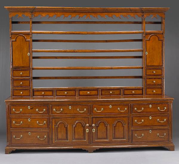 Appraisal: A George III mahogany crossbanded oak dresser fourth quarter th