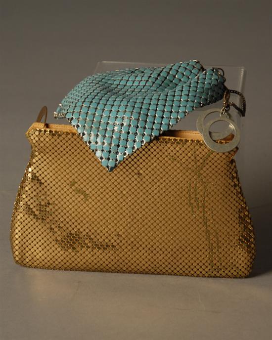 Appraisal: Three Pieces Whiting and Davis Gold Mesh Zipper Purse with