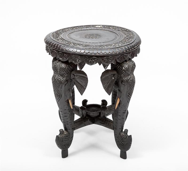 Appraisal: Indian Carved Hardwood Elephant Head Stool x in Property from