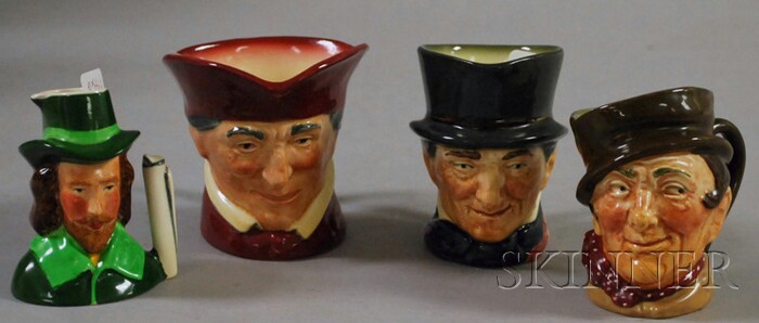 Appraisal: Three Small Royal Doulton Ceramic Character Jugs and a Kelsboro