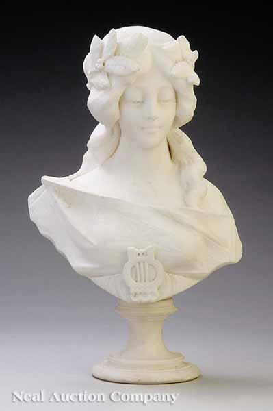 Appraisal: A Continental Miniature Marble Bust of Eurydice late th early