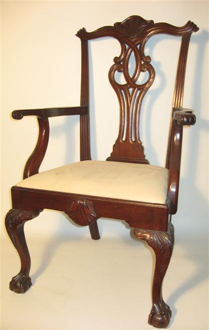 Appraisal: Chippendale mahogany armchair late th early th century With central