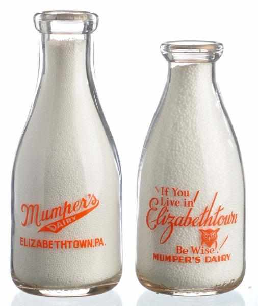 Appraisal: Lot of Mumper s Dairy Milk Bottles Description Elizabethtown PA