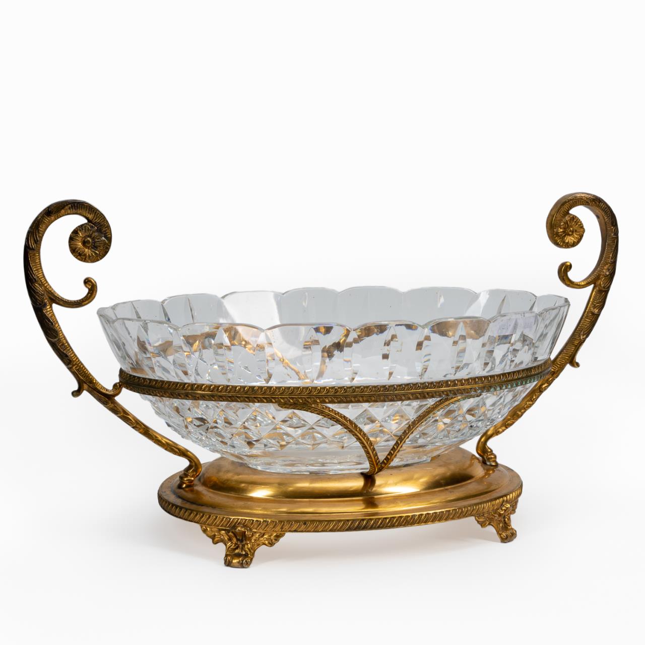 Appraisal: LOUIS XVI-STYLE GILT METAL CRYSTAL CENTERPIECE Gilt metal centerpiece in