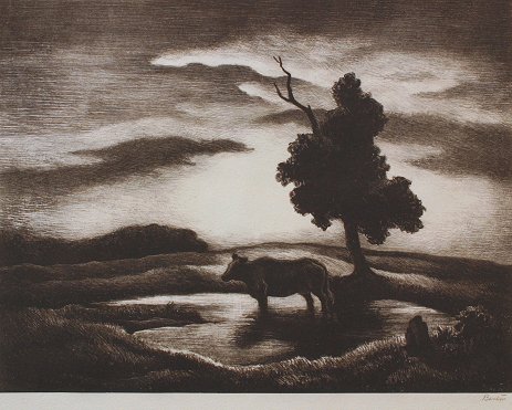 Appraisal: BENTON Thomas Hart American - ''Sunset'' Lithograph '' x ''