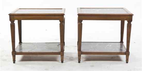 Appraisal: A Pair of Louis XVI Style Low Tables having a