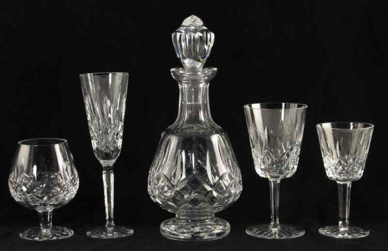 Appraisal: Waterford Crystal ''Lismore'' Decanter and Glasses pieces each acid stamped