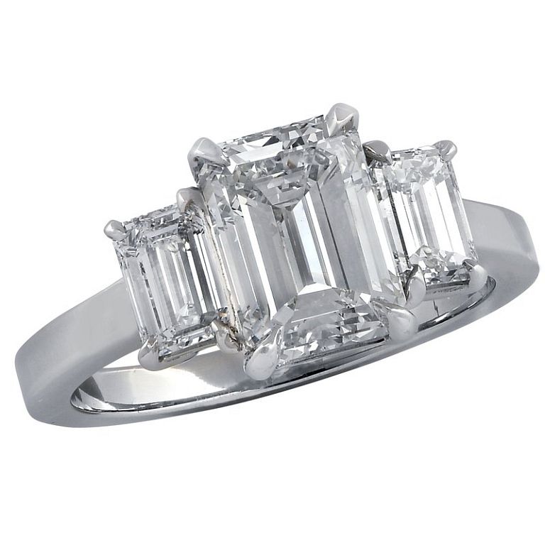 Appraisal: ct Emerald Cut Diamond Platinum Engagement Ring Carat Emerald Cut