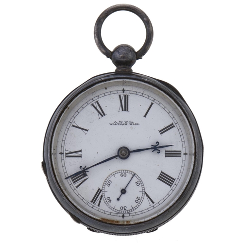 Appraisal: A silver lever watch American Waltham Watch Co engine turned