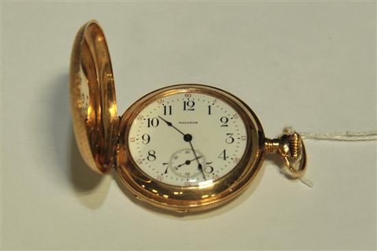 Appraisal: LADY WALTHAM POCKET WATCH Hunter's case watch with embossed back