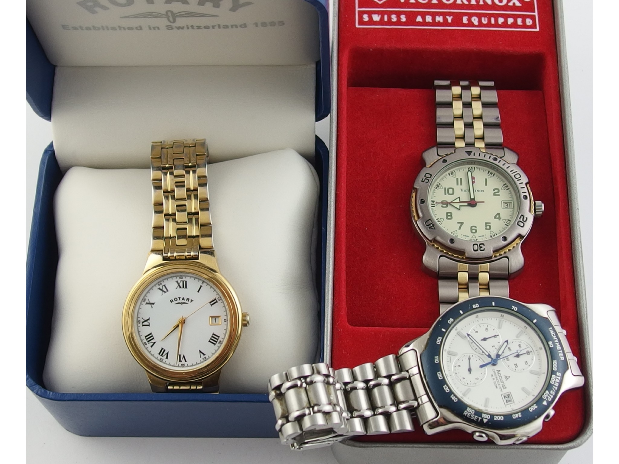 Appraisal: A collection of three gents watches to include Accurist Rotary