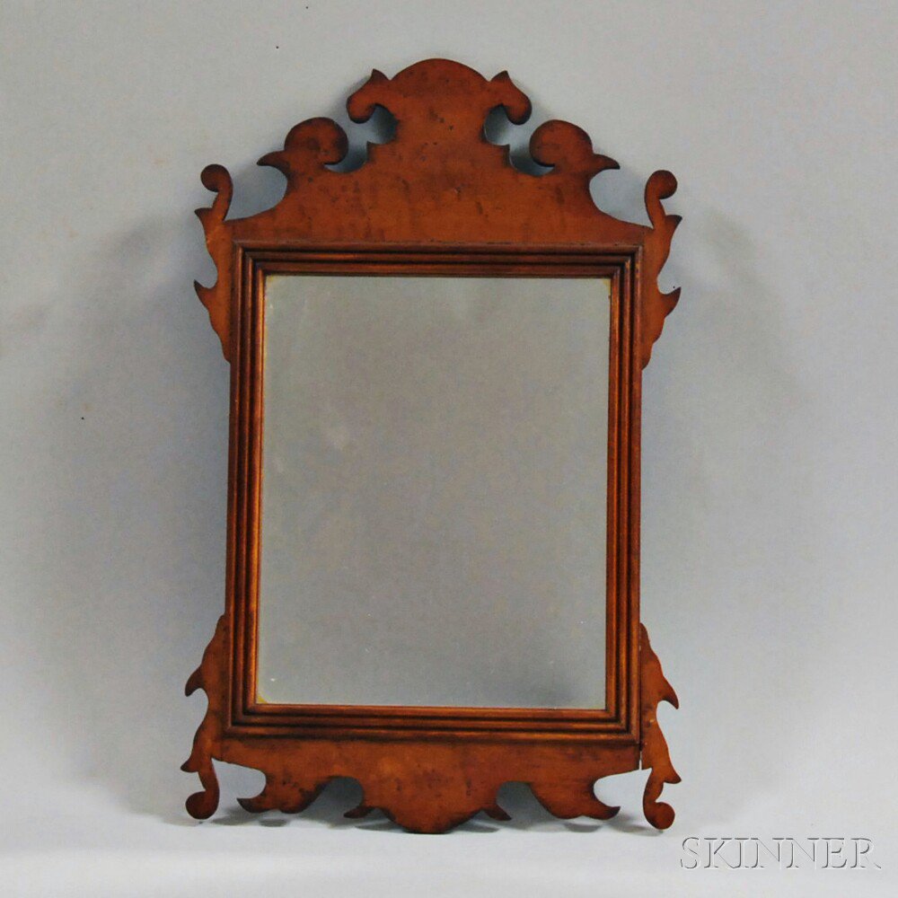 Appraisal: Chippendale-style Maple Scroll-frame Mirror ht wd in Estimate - The