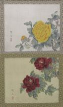 Appraisal: Pair of Japanese Silk Paintings circa th Century Delicate pair