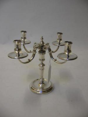 Appraisal: A QUEEN ANNE TAPER STICK CANDELABRUM maker C J Vander