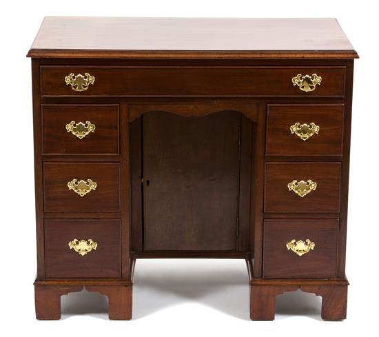 Appraisal: Sale Lot A Chippendale Style Mahogany Kneehole Desk first half