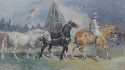 Appraisal: Circle of Charles Cooper Henderson The horse fair Watercolour x