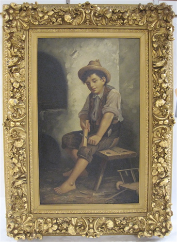 Appraisal: FRANCOIS XAVIER BRICARD OIL ON CANVAS French - Young boy