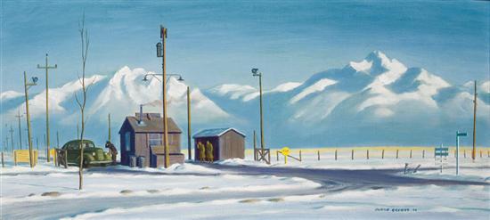 Appraisal: DUANE BRYERS American b Manzanar Interment Camp California oil on