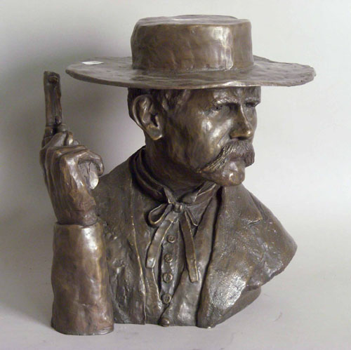 Appraisal: Bruce B Everly American th c bronze bust of Wyatt