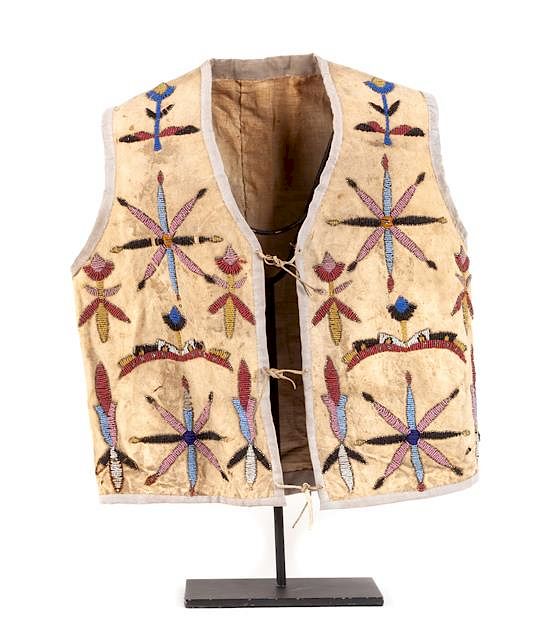 Appraisal: Northern Plains Santee Sioux Beaded Vest Height inches Northern Plains