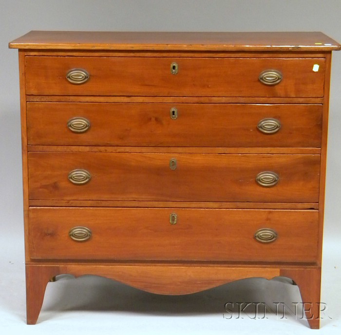 Appraisal: Federal Inlaid Cherry Four-Drawer Chest ht wd in