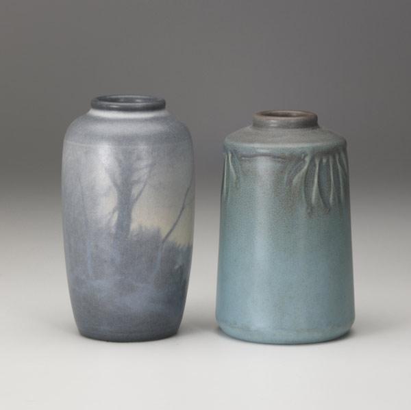 Appraisal: ROOKWOOD Two vases Scenic Vellum by Fred Rothenbusch and Production