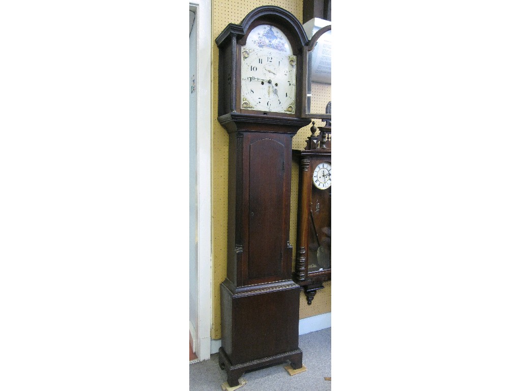 Appraisal: Oak longcase clock with painted dial